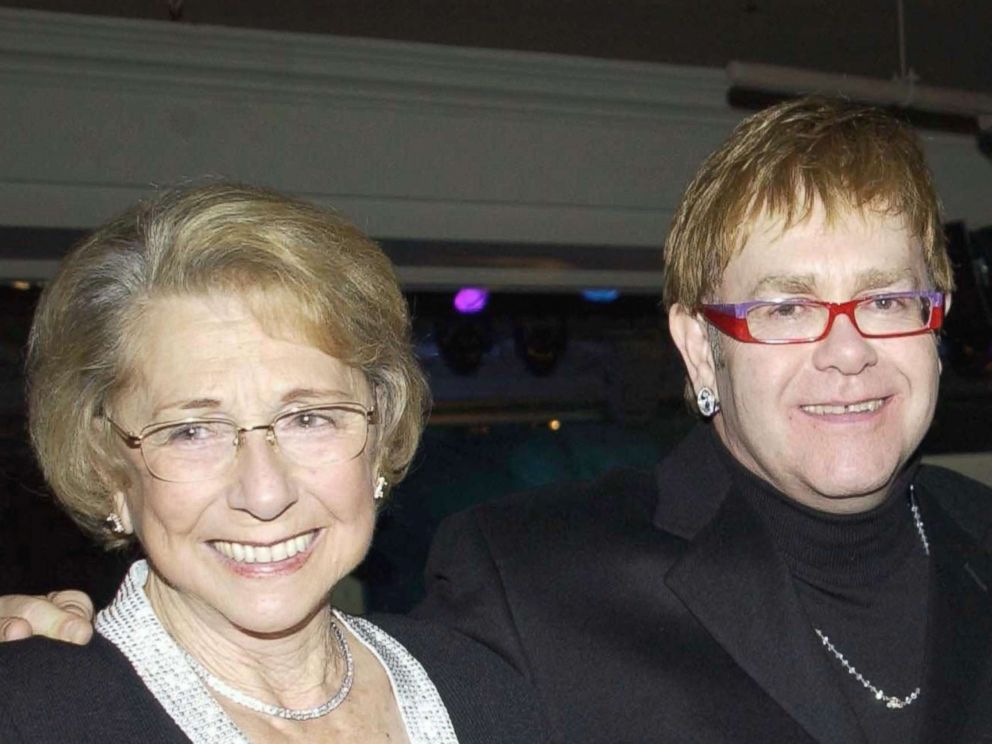 PHOTO: Elton John with his mother Sheila Eileen Dwight in London, Nov. 4, 2002. <p itemprop=