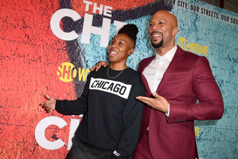 PHOTO: Lena Waithe and Common attend the world premiere of The Chi, Jan. 3, 2018, at the Downtown Independent in Los Angeles.