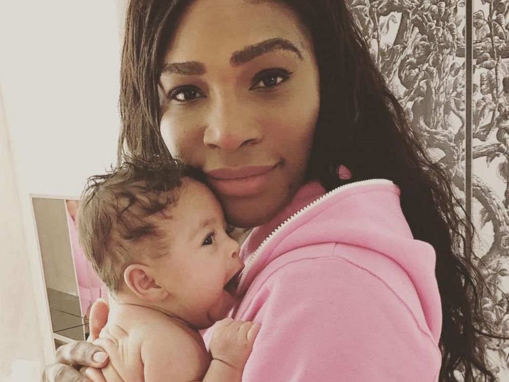 PHOTO: Serena Williams poses with her newborn daughter Alexis Olympia Ohanian Jr. in a photo posted to her Instagram on Nov. 6, 2017.