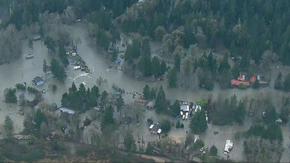 Raging Floodwaters Caused by Northwest Rain Storms Video - ABC News