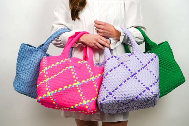Neoprene Woven Tote Bag Mint color Large Size Set 40% off! Free Ship!