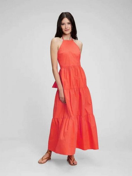 Tie-Back Halter Maxi Dress