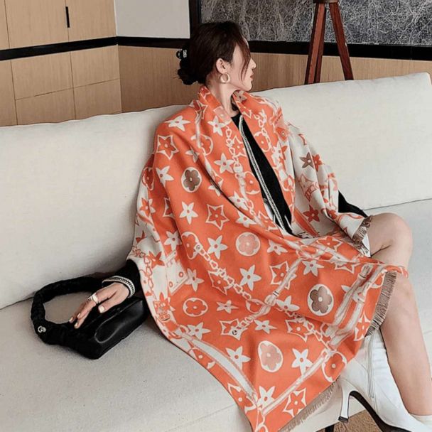 Louis Vuitton Monogram Flower Toweling Robe, Orange, 38