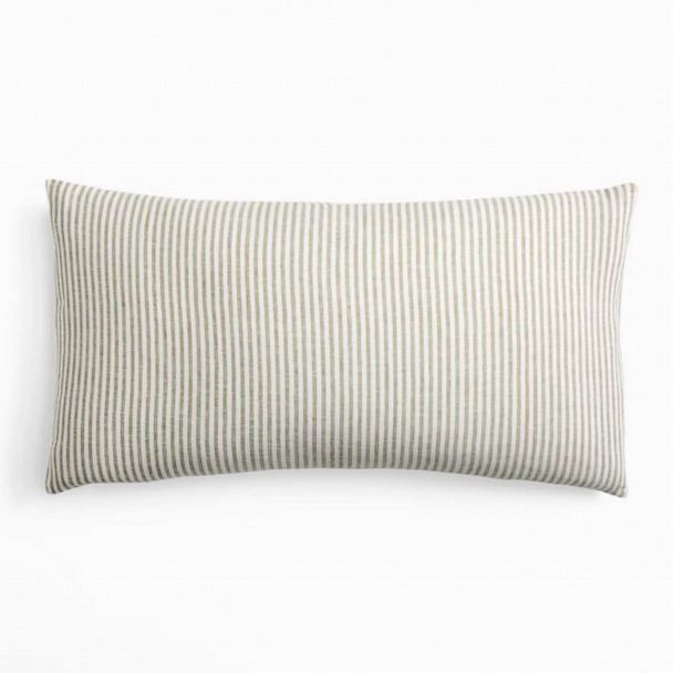 European Flax linen Classic Stripe Sham - Dijon & Cedar