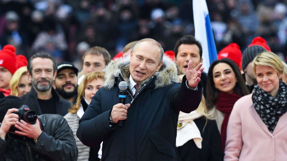 Putin Facing Little Opposition Wins Russian Presidency Again Abc7 Chicago 