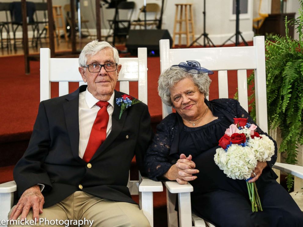 PHOTO: Teenage sweethearts Ed Sellers, 88, and Katie Smith, 89, tied the knot on July 16 in Stanley, N.C.