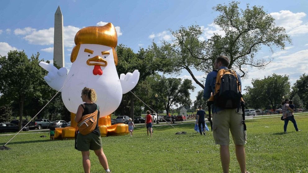 Trump Like Inflatable Chicken Protests President Across From White