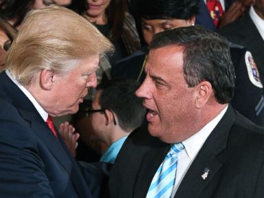 PHOTO: President Donald Trump shakes hands with New Jersey Governor Chris Christie, Oct. 26, 2017 in the East Room of the White House during an event to declare the opioid crisis a nationwide public health emergency.