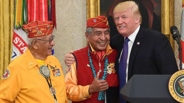 Trump makes 'Pocahontas' quip at Navajo code talker event