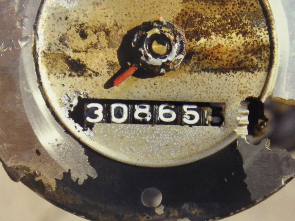 PHOTO: The odometer mileage reading of the 1960 Studebaker unearthed in September, 2013.