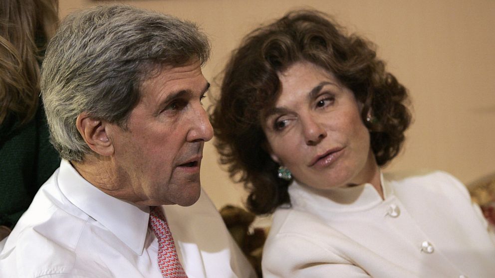 A hospital spokesman said Teresa Heinz Kerry, right, was hospitalized Sunday, July 7, 2013 in critical but stable condition in a hospital on the island of Nantucket, Mass.