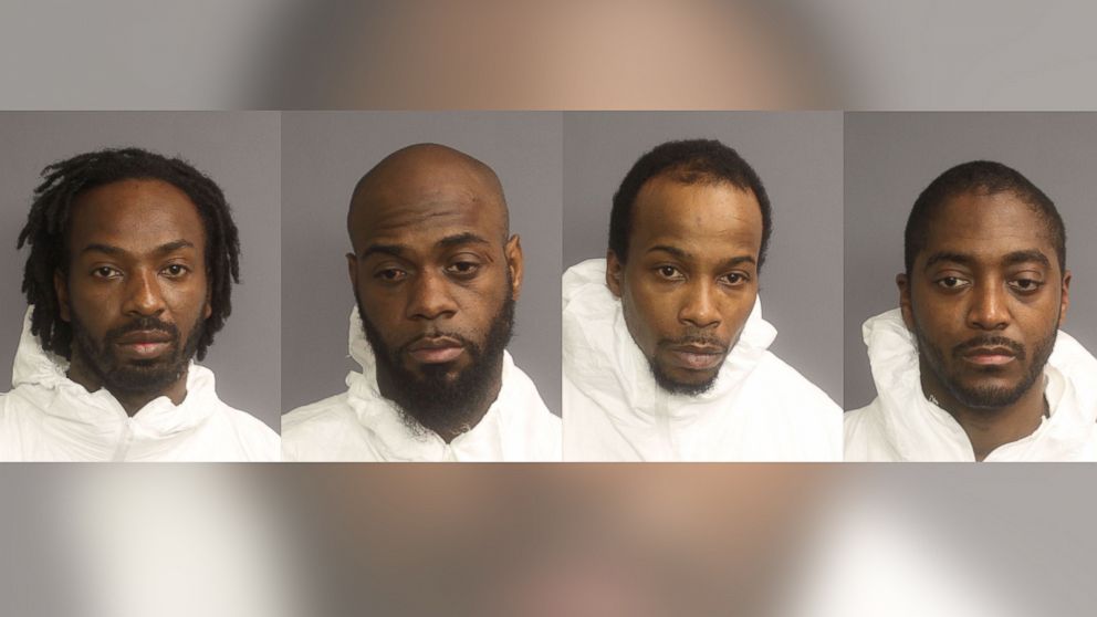 PHOTO: From left: Karif Ford, Hanif Thompson, Kevin Roberts and Henry Basim are being held at Essex County Correctional Facility on $2 million bail each.