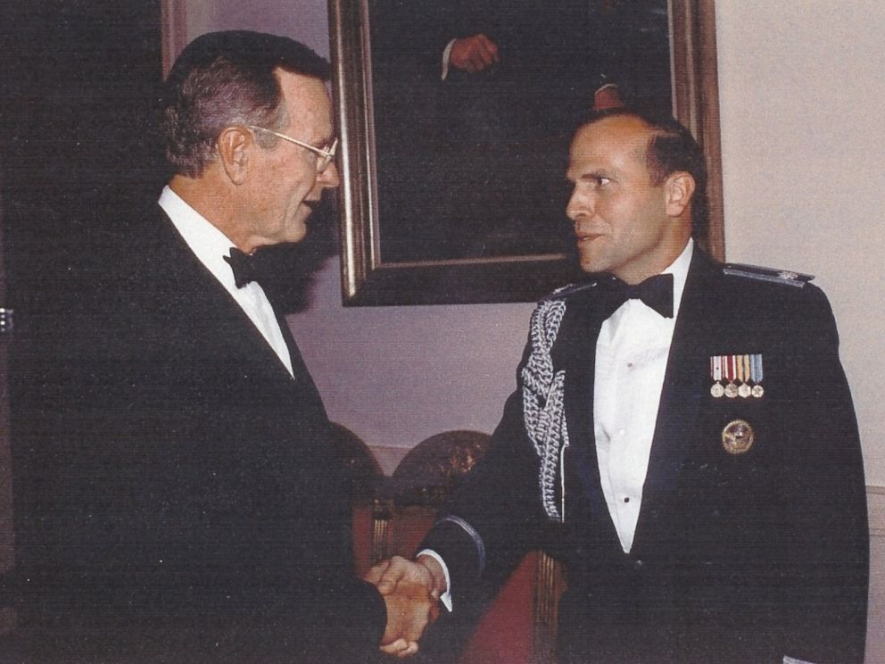 PHOTO: Col. Tim Milbrath with former President George H.W. Bush.