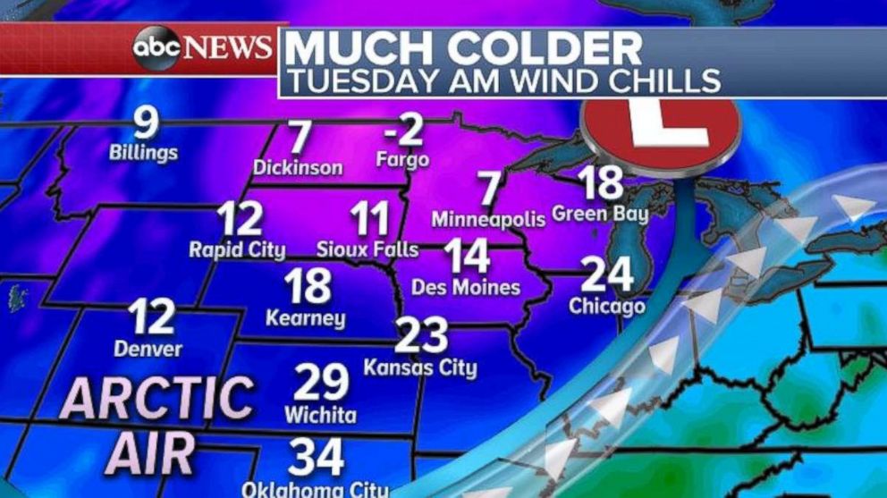PHOTO: The Midwest will test the air of the Arctic on Tuesday.
