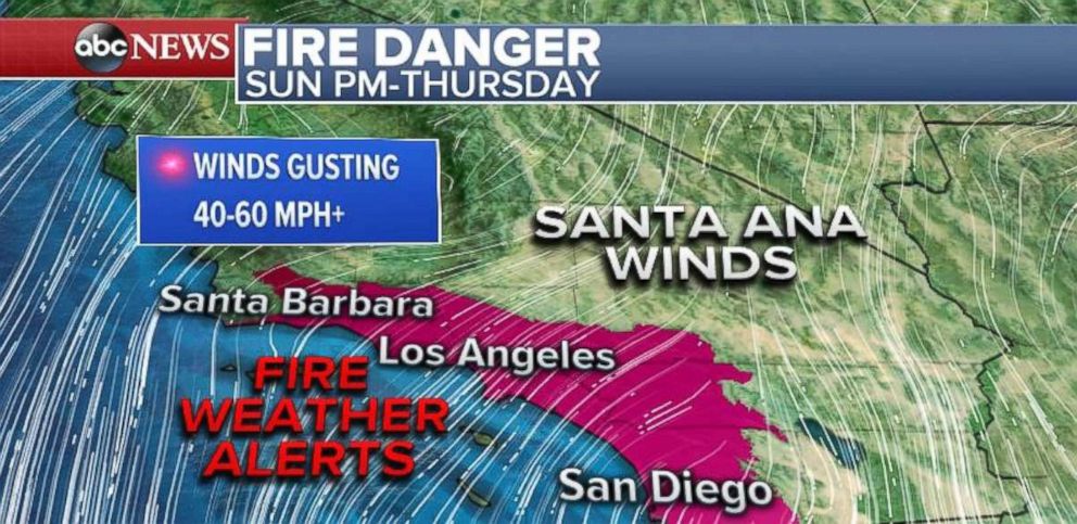 PHOTO: Southern California will be at risk of fire due to weather conditions.