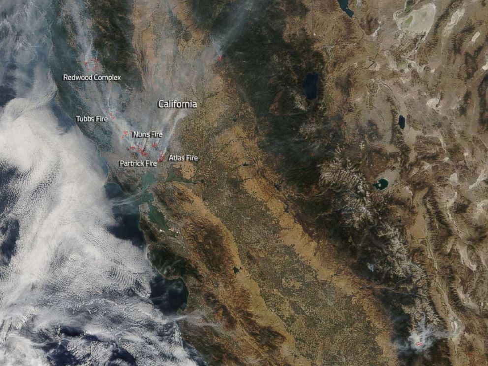 PHOTO: Wildfires continue to cause widespread destruction in the Sonoma Valley and Napa Valley areas of California, Oct. 11, 2017.