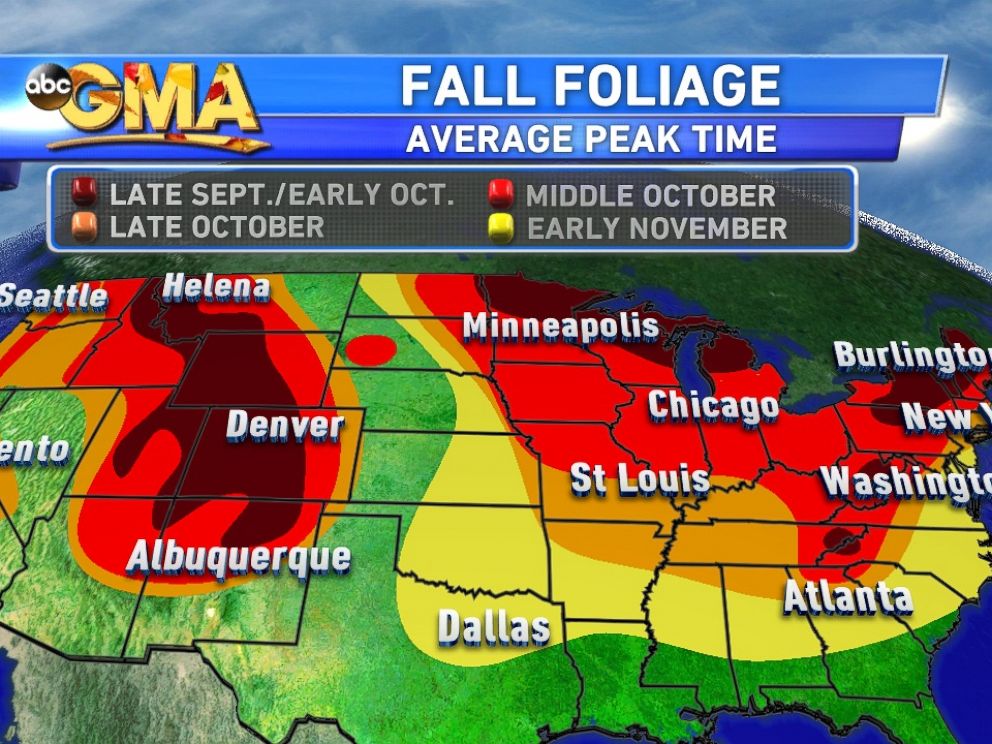 Fall Foliage Map Leaves Changing Color Fall Starts Leaf Peeping | My ...
