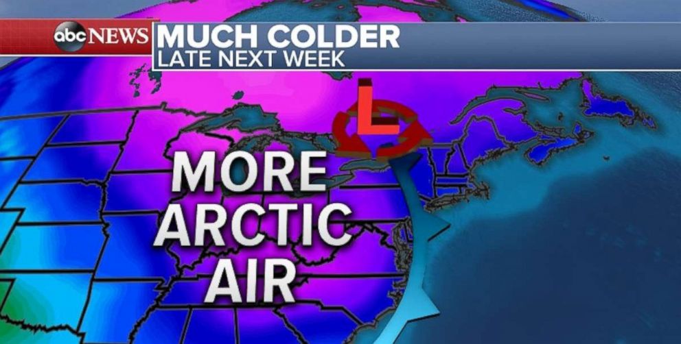 PHOTO: By the end of next week in the East, you'd better wrap yourself up.