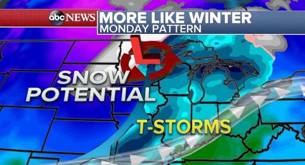 PHOTO: Snow and thunderstorms can cause parts of the center of the United States to have long days of calm.