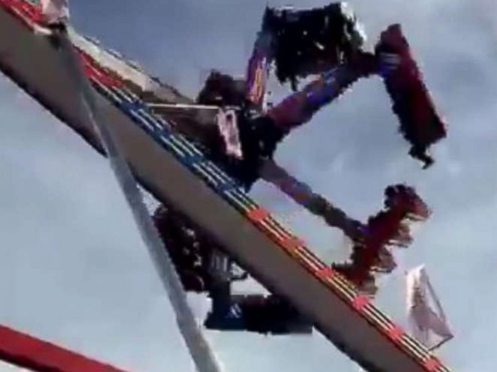 PHOTO: This is a screen grab from a video taken of a ride at the Ohio State Fair on July 26, 2017, moments before it had an accident, leaving multiple people injured and one dead.