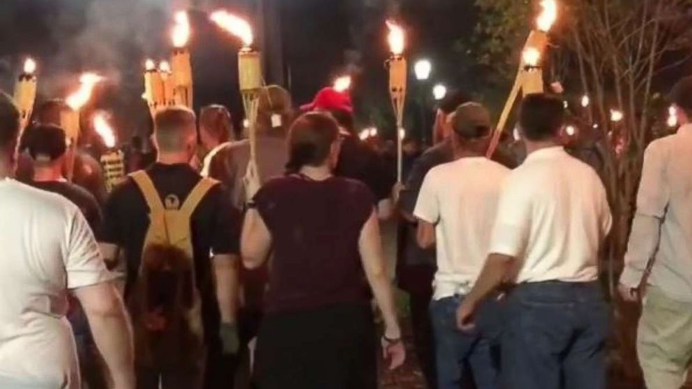 Torch-wielding white nationalists march on University of Virginia
