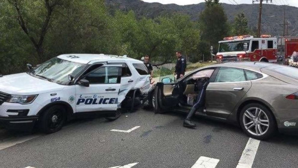 Tesla's Autopilot woes continue with Laguna Beach police car crash 