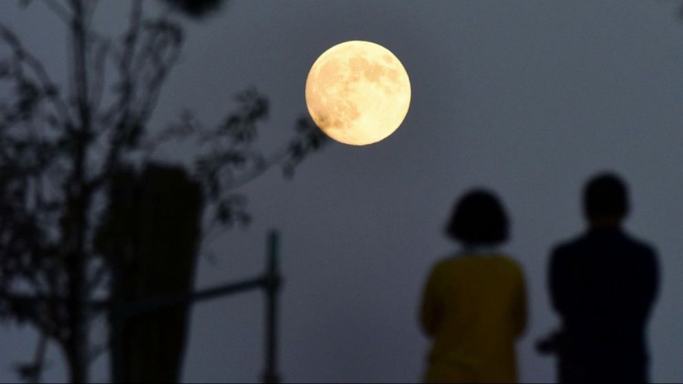 Harvest Moon Lights Up the Night Sky Video ABC News